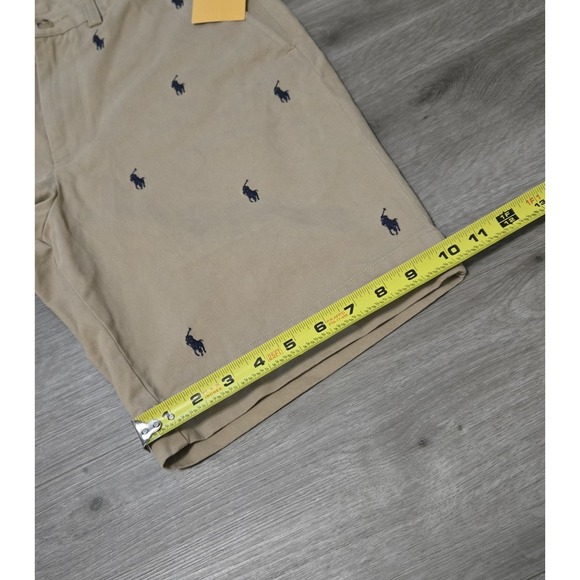 Polo Ralph Lauren Chino Shorts Men's Size 31 AOP Embroidered Pony Logo NWT Beige - Picture 9 of 11